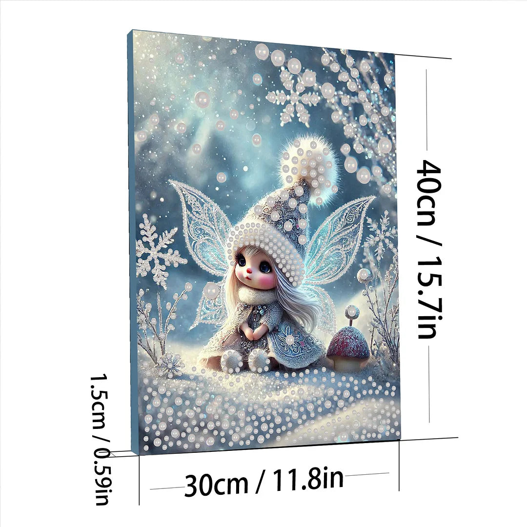 DIY Pearl Painting With Frame - Handmade Self-Adhesive Pearls - Elf (30*40cm)