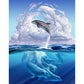 5D Diy Diamond Painting Kit Full Round Beads Jumping Dolphin