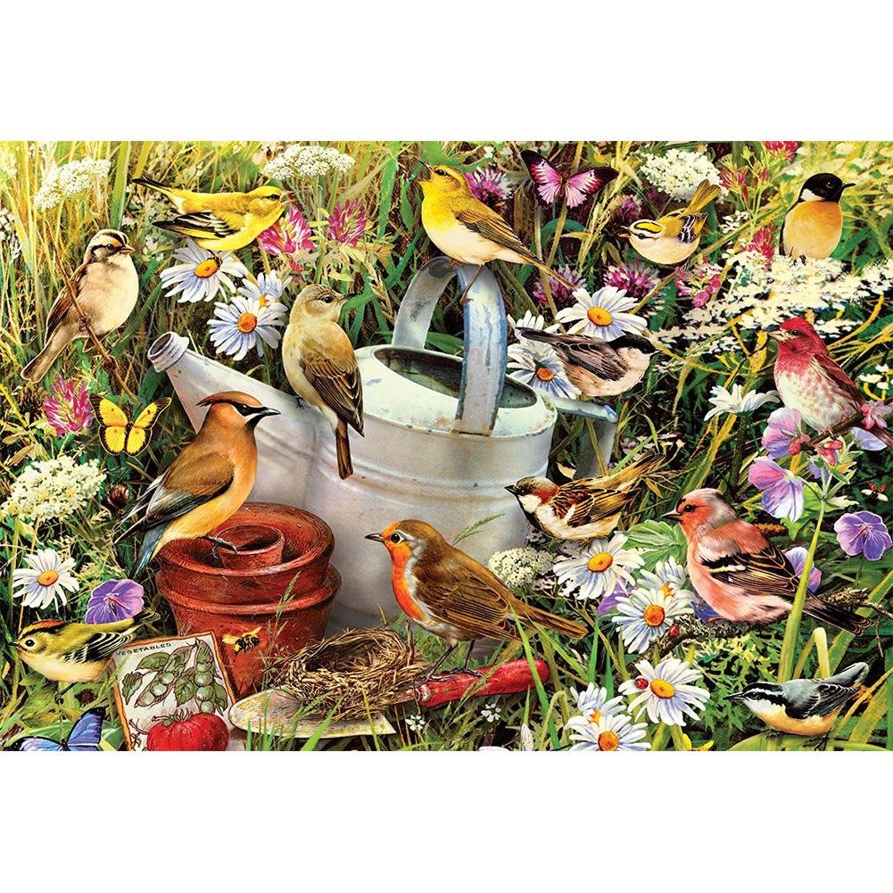 5D Diy Diamond Painting Kit Full Round Beads Countryside Bird