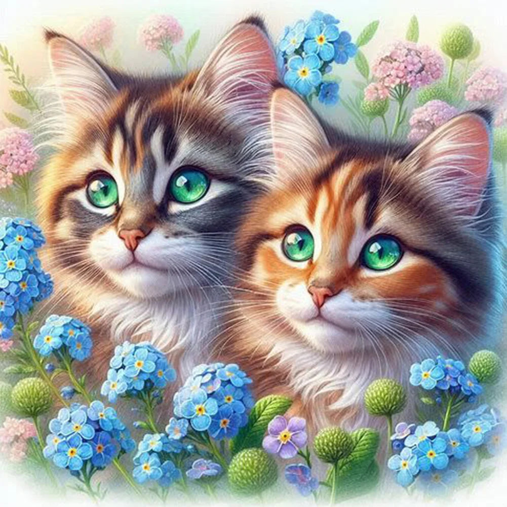 Diamond Painting - Full Round / Square - Little Two Cats