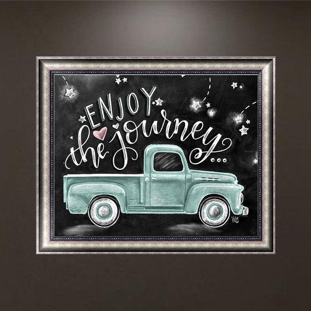 Diamond Painting - Full Round - Blackboard Green Car