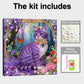 DIY Pearl Painting With Frame - Handmade Self-Adhesive Pearls - Cat (25*25cm) B
