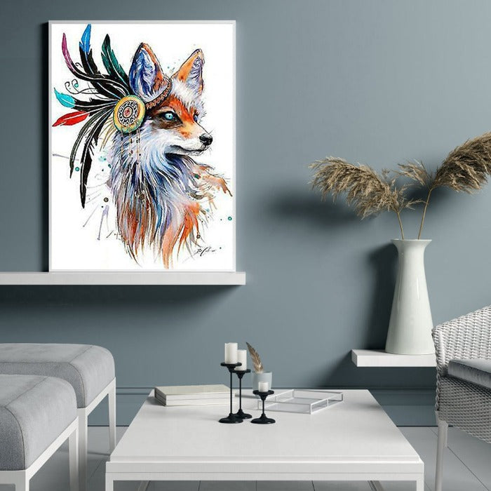 Fox DIY Digital Oil Painting By Numbers Kits Canvas Acrylic Color Drawing Picture