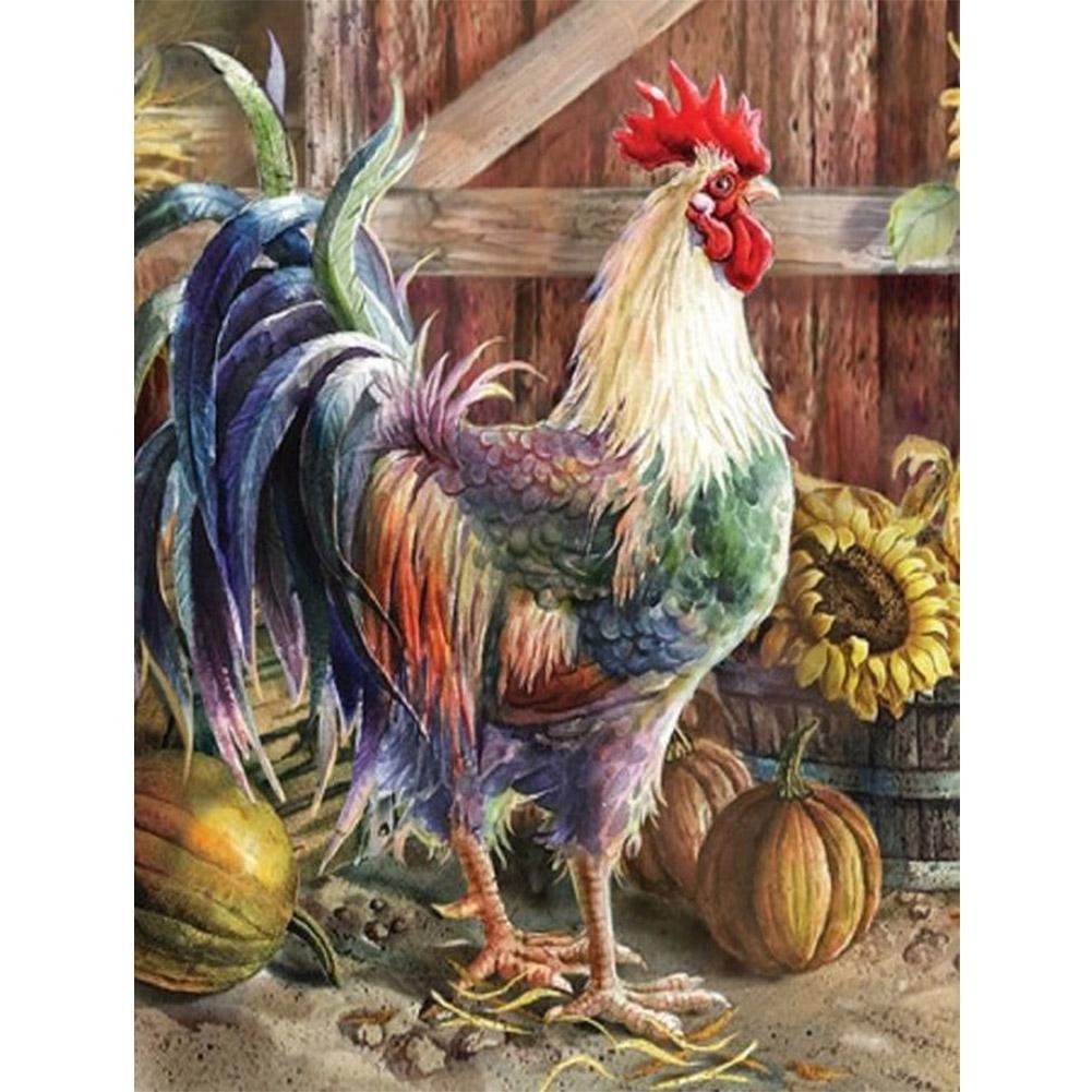 5D Diy Diamond Painting Kit Full Round Beads Rooster