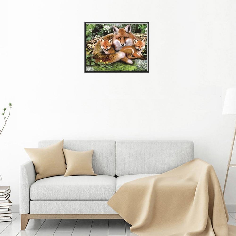 Diamond Painting - Partial Round - Wolf Mother Love Family