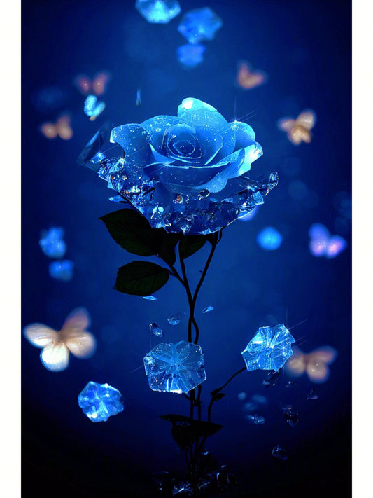 Full Round/Square Diamond Painting Kits | Blue Flower 40x70cm 50x80cm B
