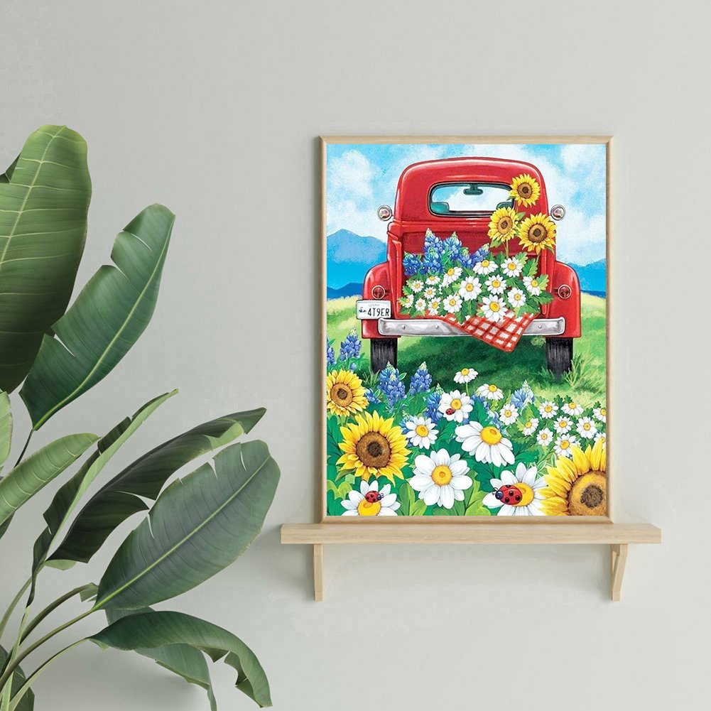 Diamond Painting - Full Round - Flower Car