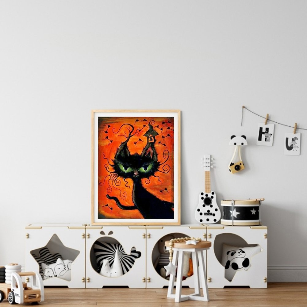 11ct Stamped Cross Stitch - Halloween Cat (40*50cm) A