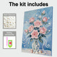 DIY Pearl Painting With Frame - Handmade Self-Adhesive Pearls - Pink flowers (30*40cm) A