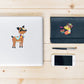 deer and fox diamond painting stickers
