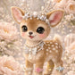 DIY Diamond Painting Kit - Full Round / Square - Deer Wearing Pearl Necklace