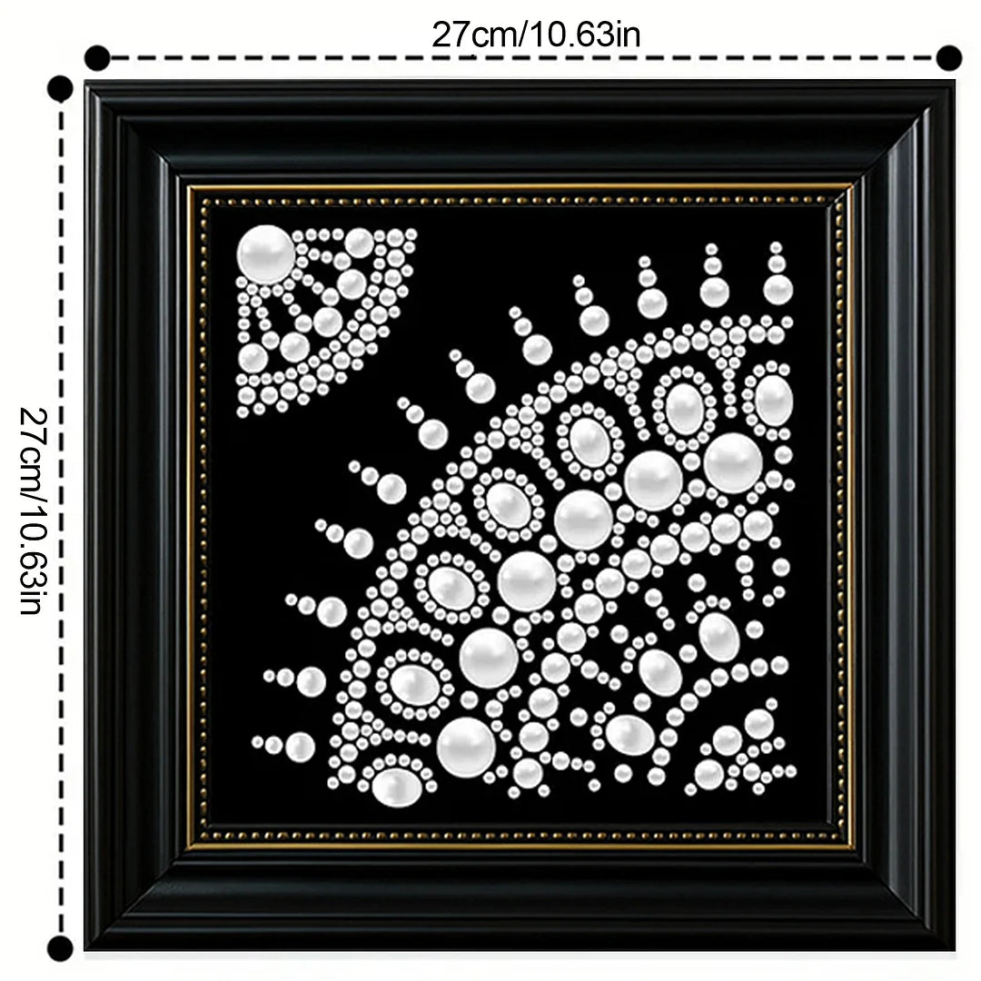 DIY Pearl Painting With Frame - Handmade Self-Adhesive Pearls - Mandala (27*27cm) B