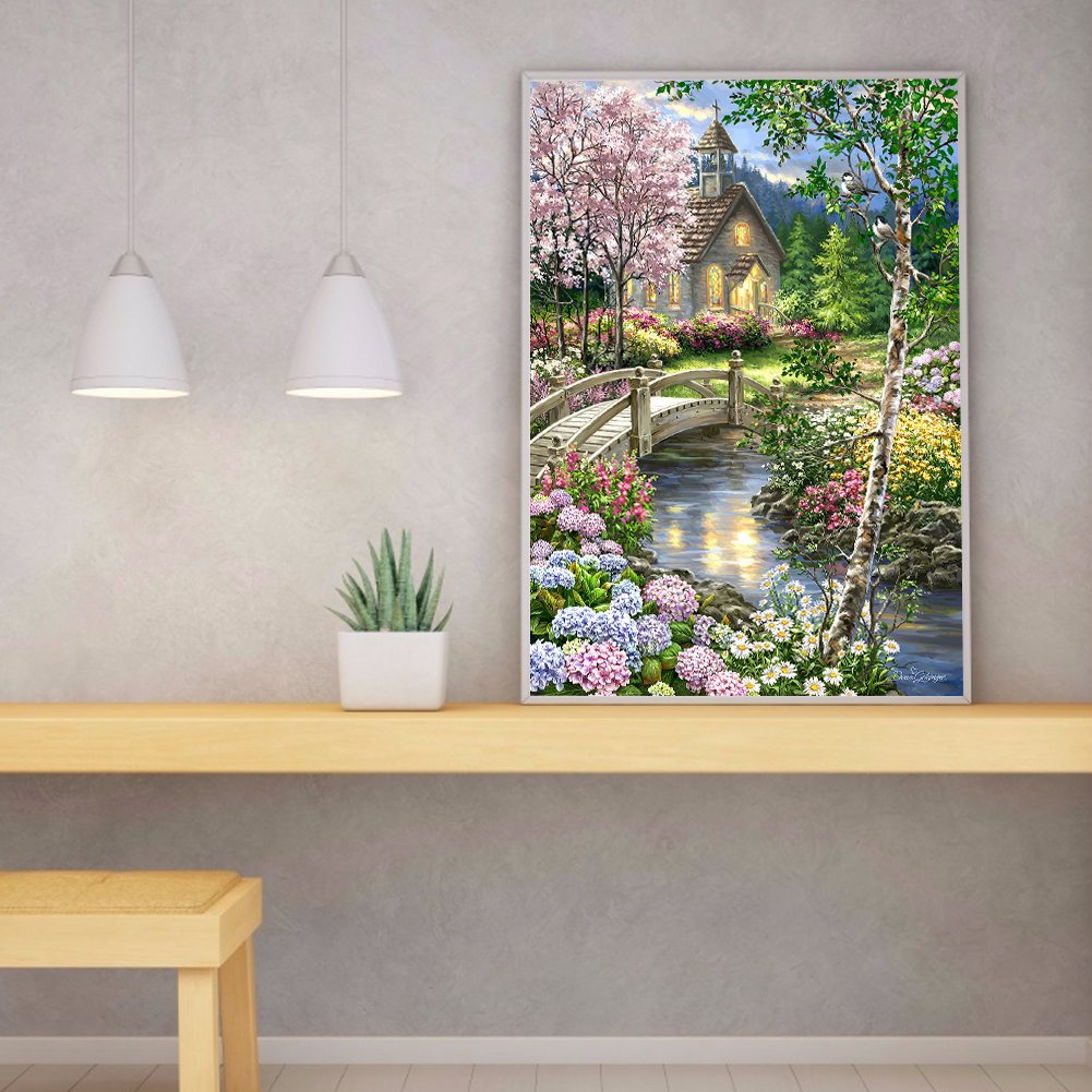 Diamond Painting - Full Round - House Bridge