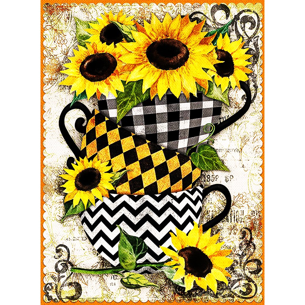 5D Diy Diamond Painting Kit Full Round Beads Sunflower