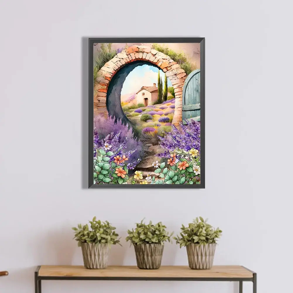 Purple Lavender Cabin Diamond Painting