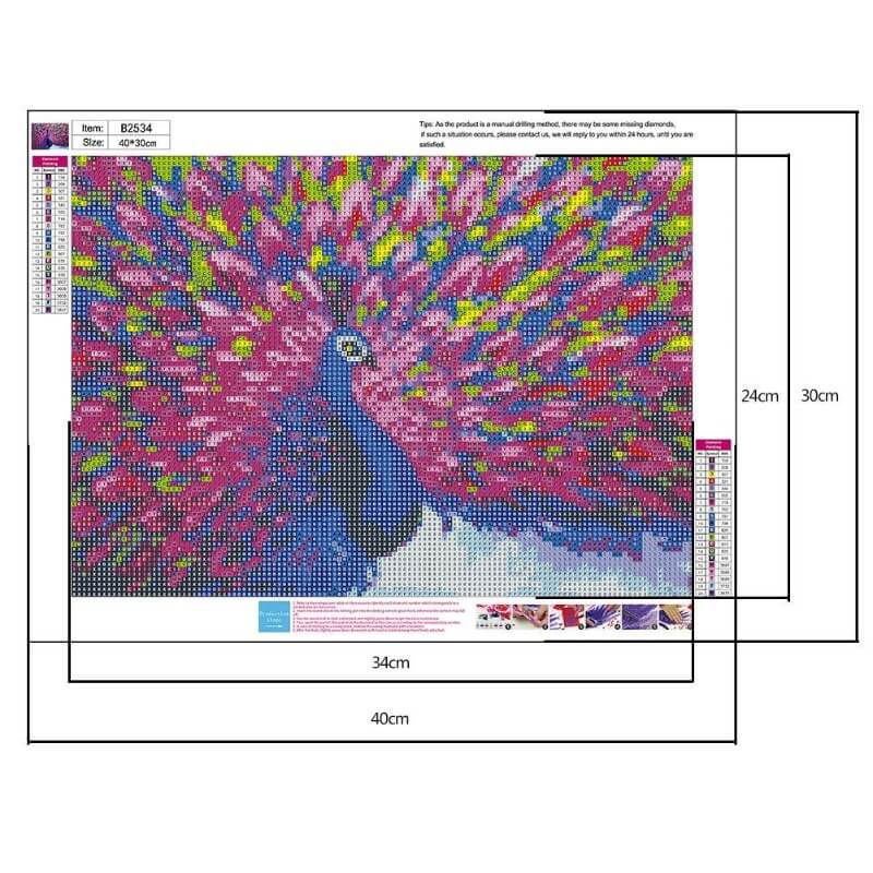 diamond dotz purple peacock diamond embroidery kit canvas size