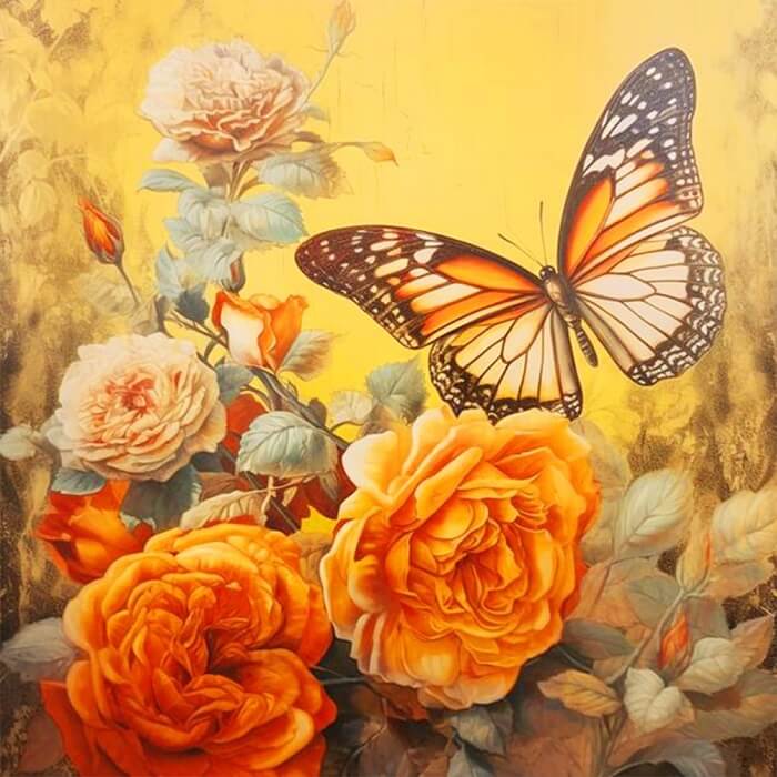 diamond embroidery flower butterfly kit