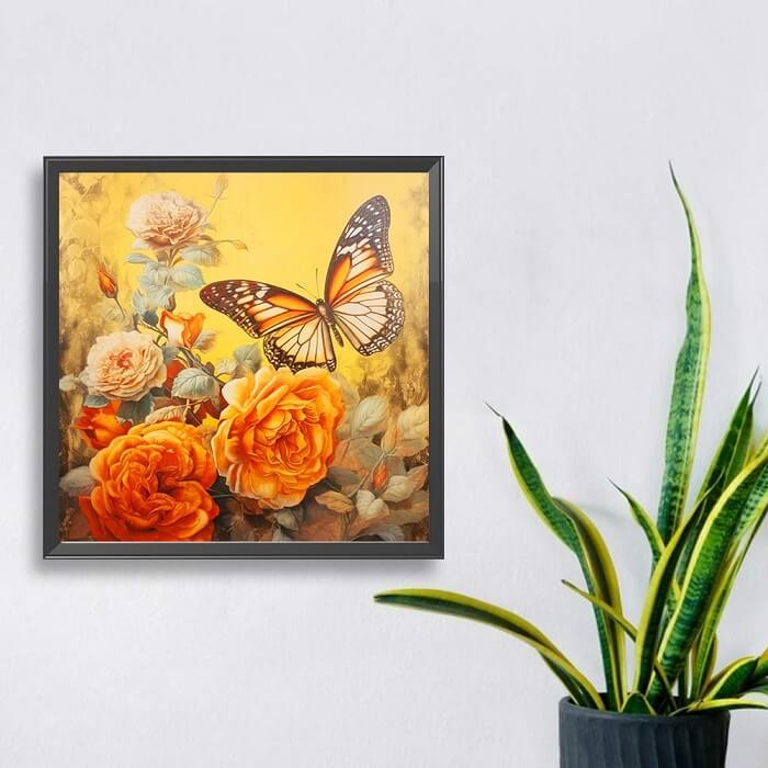 diamond embroidery flower butterfly