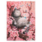 Diamond Painting - Full Round / Square - Cat's In Peach Blossom