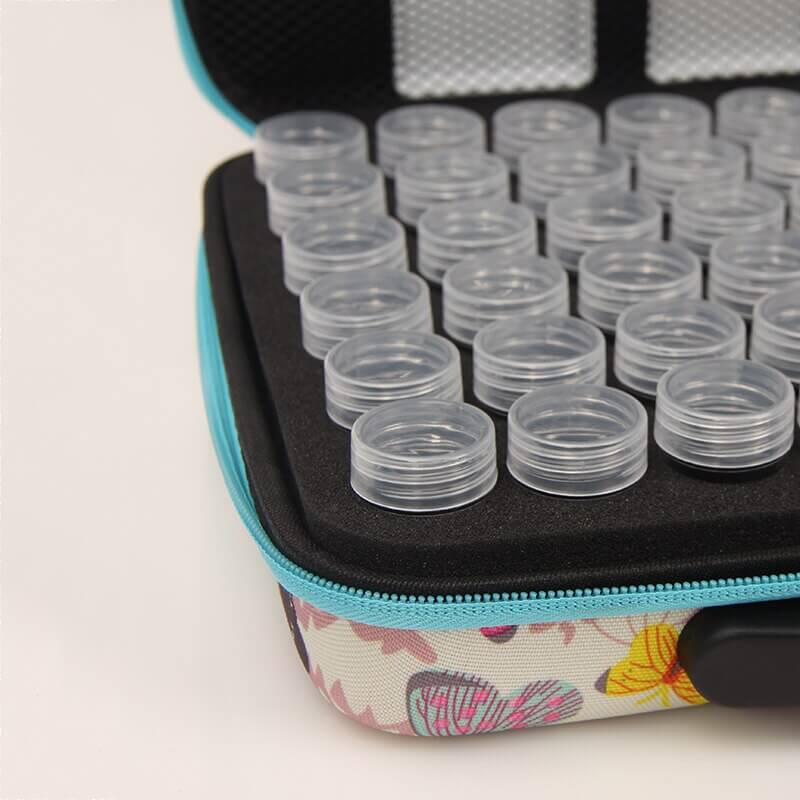 60 Bottles of Diamond Painting Beads Storage Suitcase With Butterfly Pattern