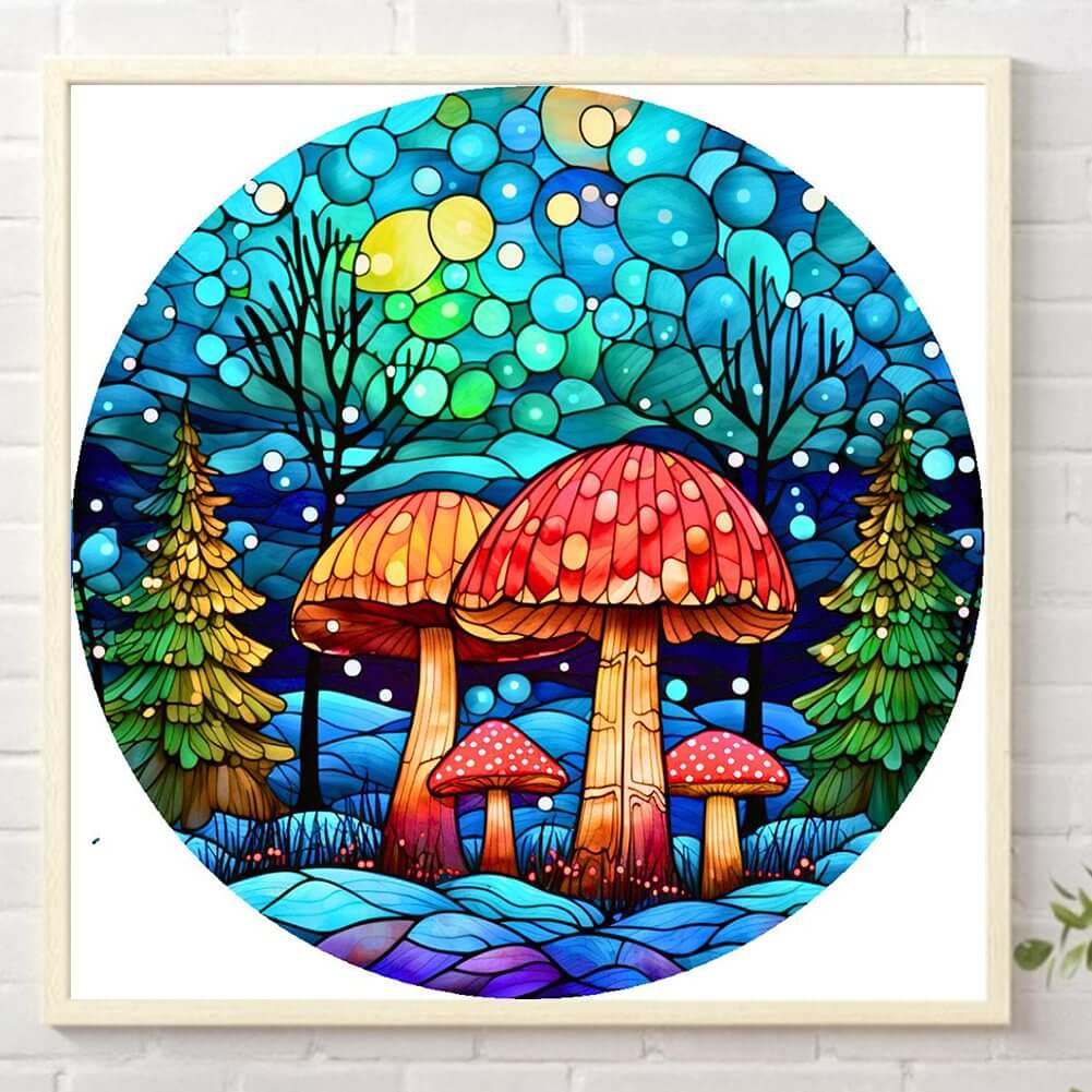 5D DIY Diamond Painting Kit - Full Round / Square - Dream Mushroom Stained Glass