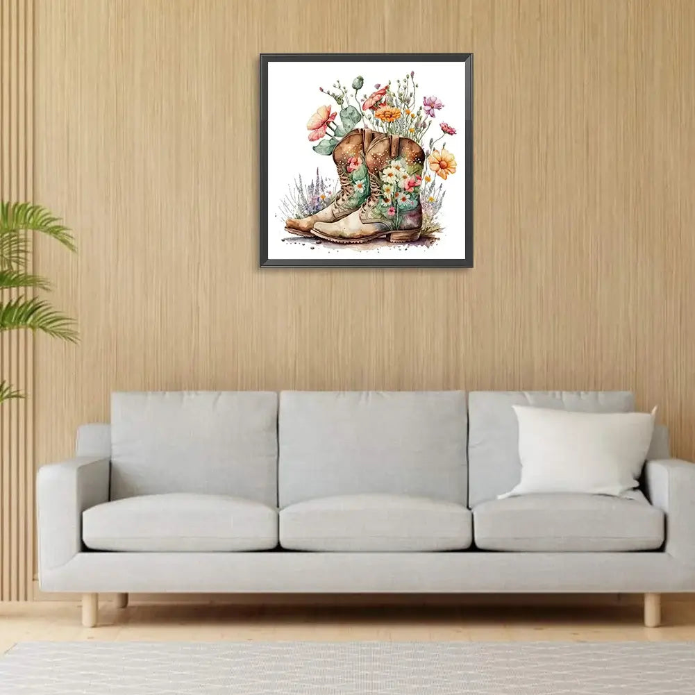 Flower Boots Diamond Painting
