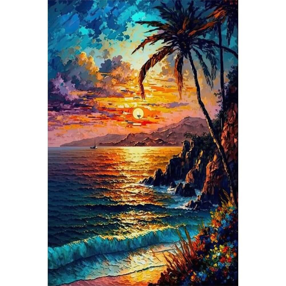 DIY Diamond Painting - Full Round / Square - Cocoanut Seaside (40*60cm)