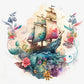 Diamond Painting - Full Round / Square - Flower Sailboat