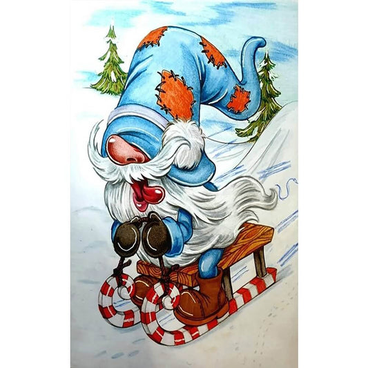DIY Diamond Painting - Full Round / Square - Skiing Gnome (30*50cm)