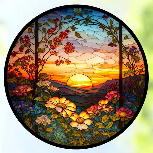 Diamond Painting - Full Round / Square - Stained Glass Sunflower