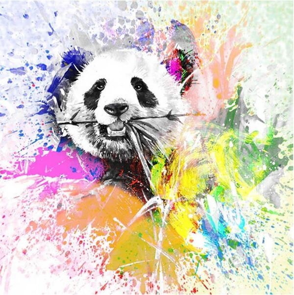 greedy panda diamond painting