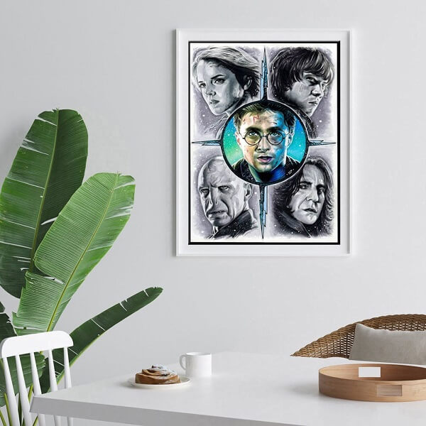 harry potter diamond painting on the wall