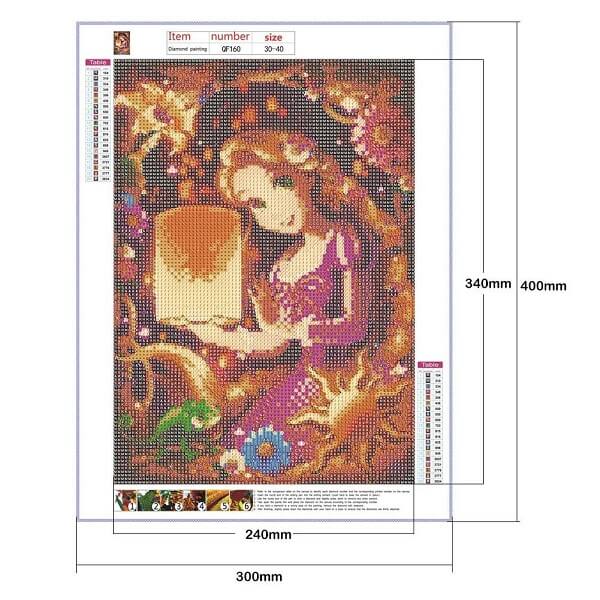 Diamond Painting Full Round Rapunzel Princess canvas size
