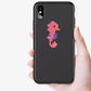 diamond painting sea horse rhinestone sticker on black mobile phone