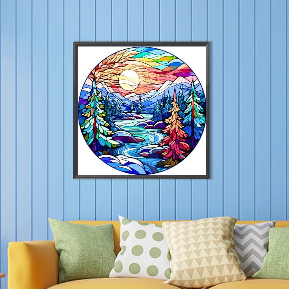 Forest Stained Glass 5D DIY Diamond Painting Kit