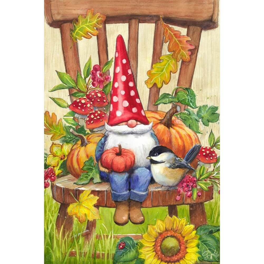 DIY Diamond Painting - Full Round / Square - Pumpkin Gnome (40*60cm)