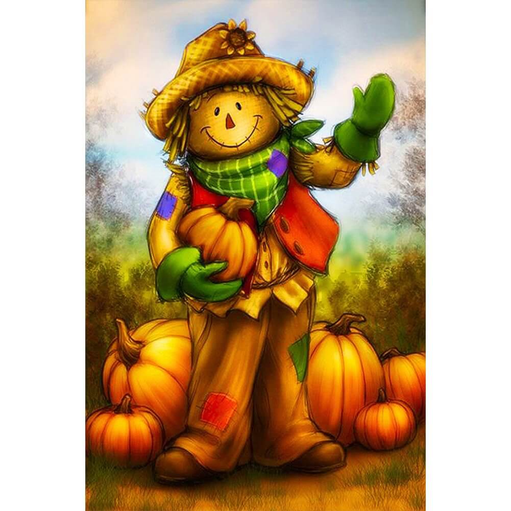 DIY Diamond Painting - Full Round / Square - Pumpkin Scarecrow (40*60cm)