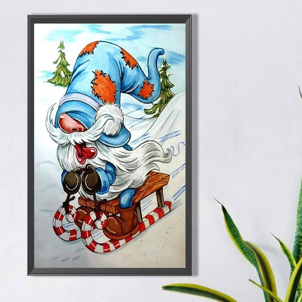 Skiing Gnome DIY Diamond Painting