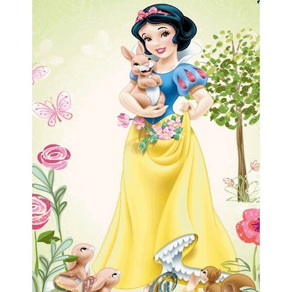 snow white with bunny diamond embroidery