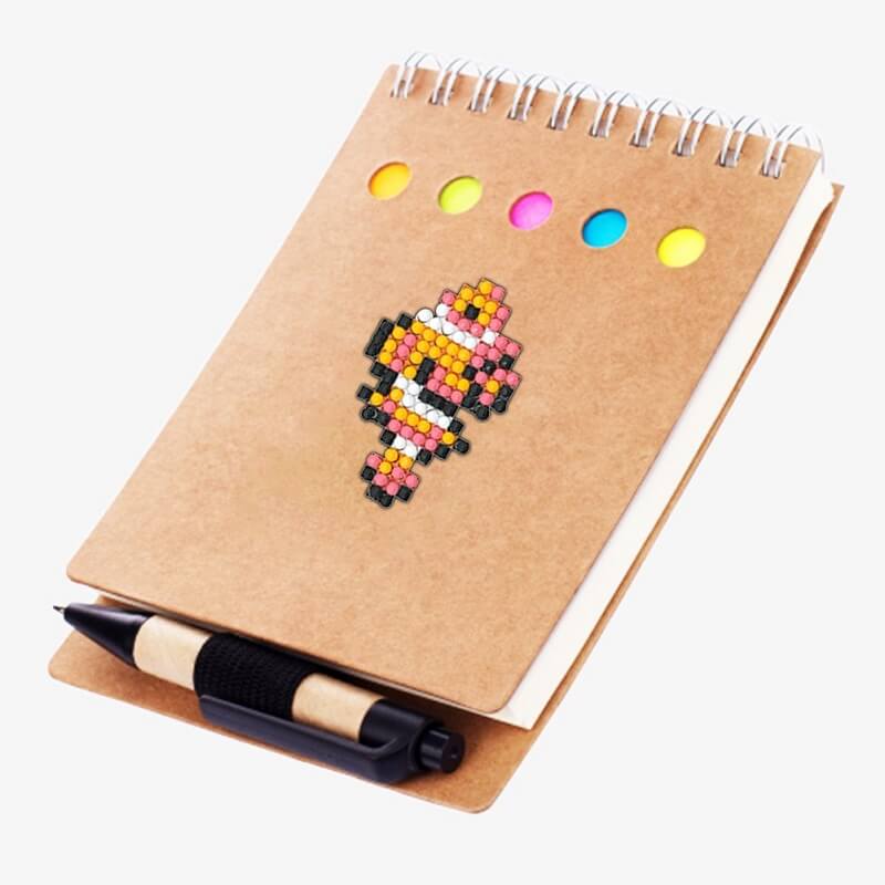 a diamond painting marine organism sticker on notebook cover