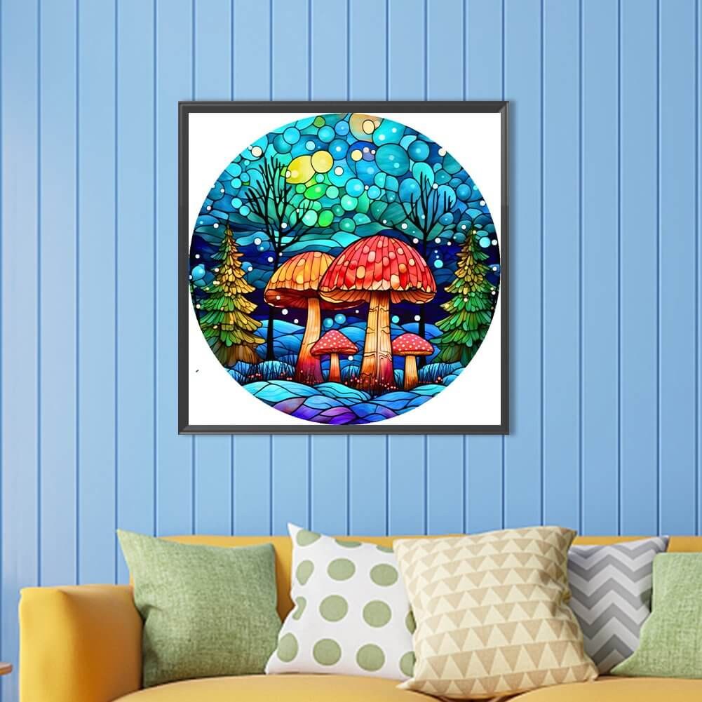Dream Mushroom Stained Glass 5D DIY Diamond Painting Kit