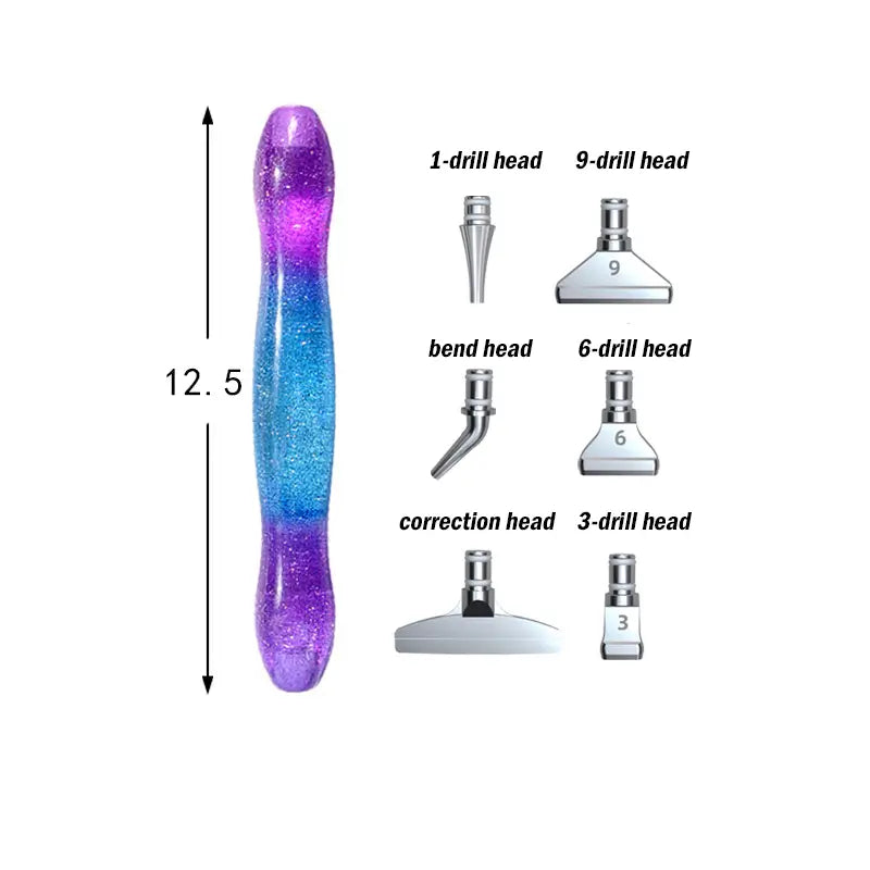 Diamond Painting Point Drill Pen with 6 Metal Tips
