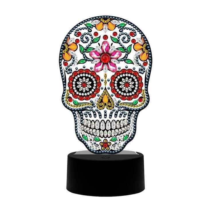 DIY Skull Diamond Painting Led Table Lamp Ornament Kit