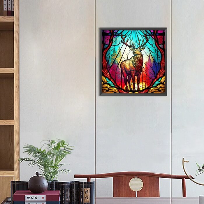 diamond painting stained glass deer kit