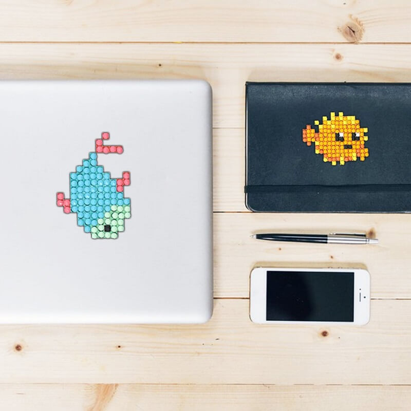 marine organism Mosaic embroidery stickers