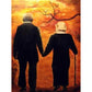 5d full drill round diamond painting kits Sweet Old Couple