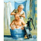 5d full drill round diamond painting kits Sweet Old Couple Bath