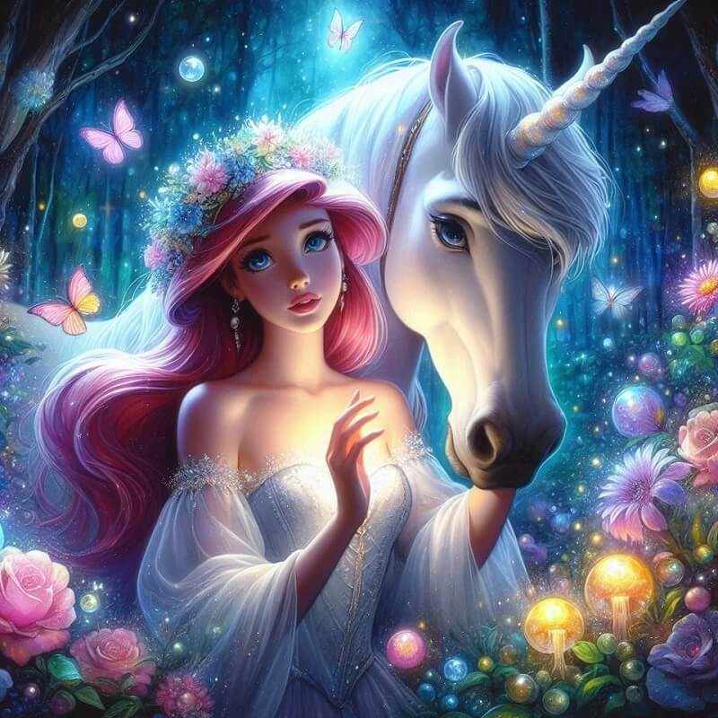 Beauty with Horse Disney Diamond Painting
