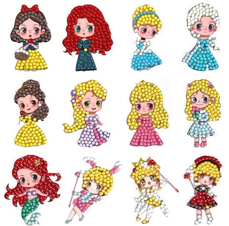 disney princess diy diamond painting stickers kit