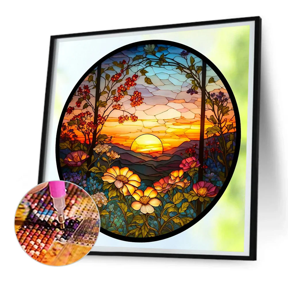 Stained Glass Sunflower Diamond Painting 